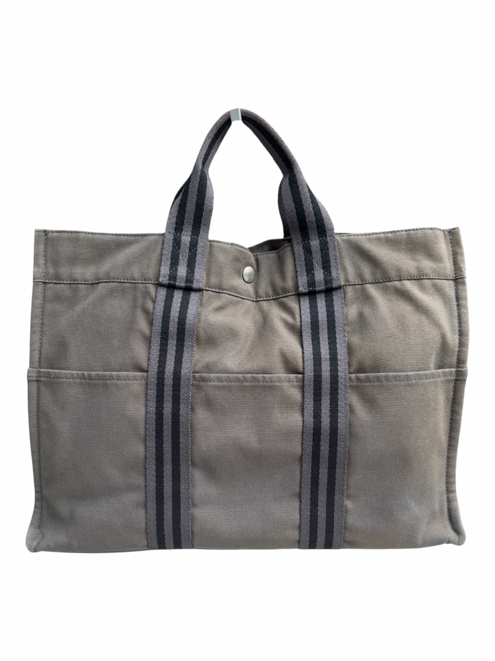 Hermès Fourre Tout MM Tote Bag Taupe Olive Gray Canvas Large Carryall